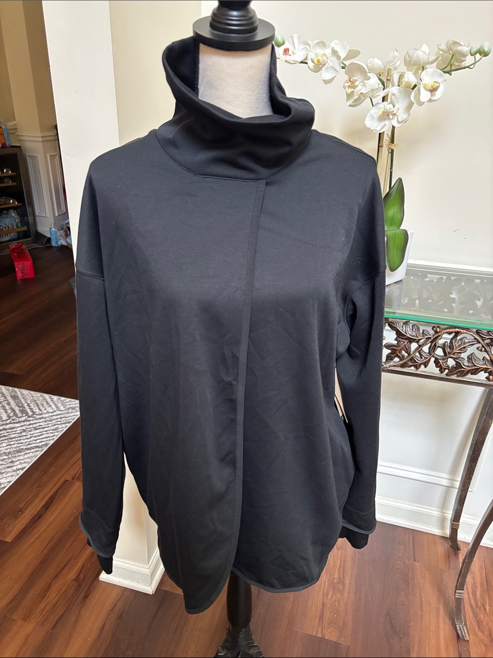 Nike Black Funnel Neck Split Front Pullover Jacket